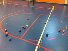 Equipas de Boccia preparadas no pavilhão